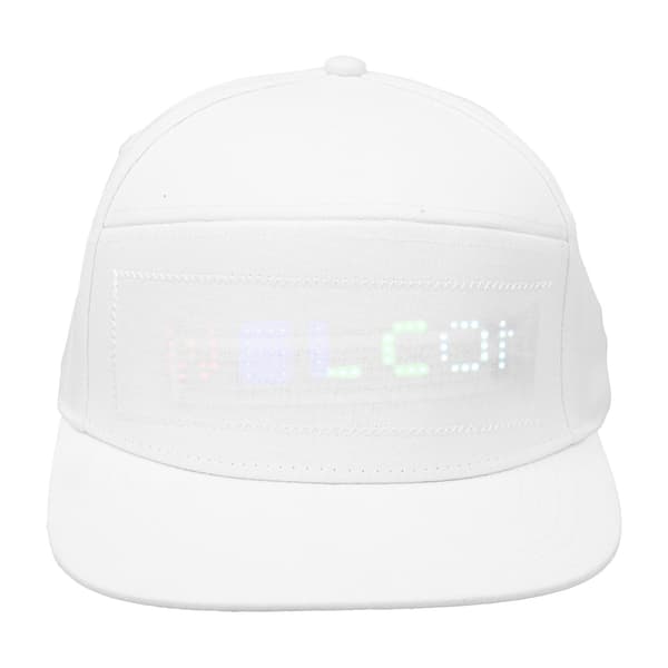 LED-keps programmerbar Bluetooth APP-kontroll redigerbar färgglad LED-hatt för utomhuskonsert karneval vit