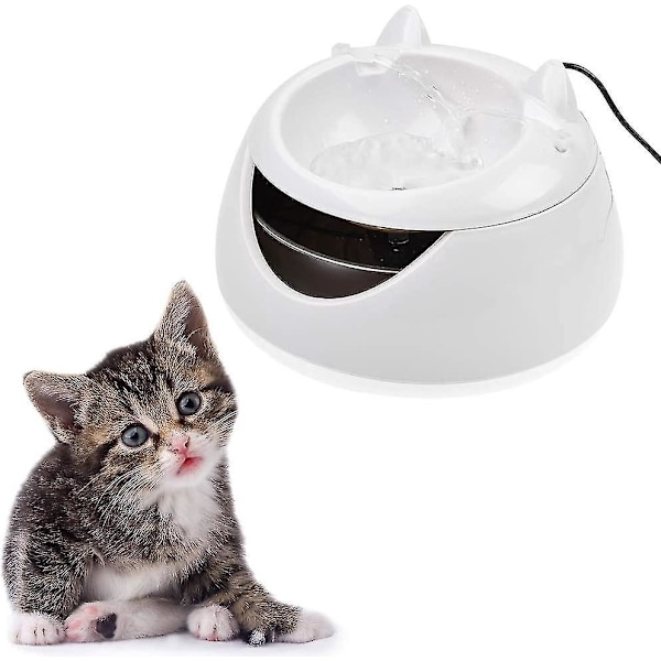 Automatisk dricksfontän för husdjur, självlysande elektrisk vattendispenser Drink well vattenfontän vattendispenser för katt hund vit USB