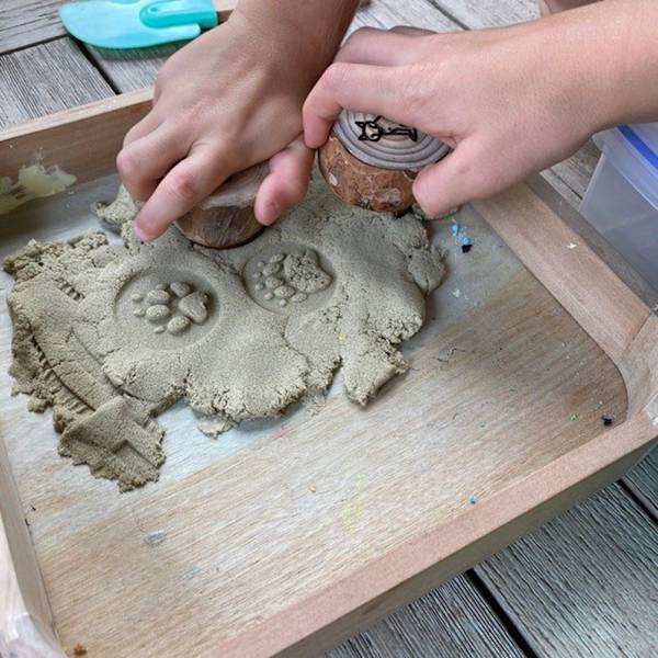 9 kappaletta puinen eläinten jäljet Playdoh leimasimet eläinten jäljet