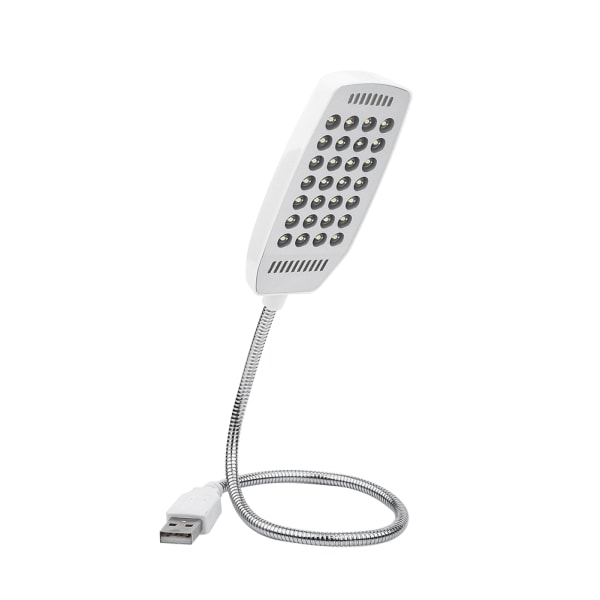5V Joustava Gooseneck Mini USB 28 LED Kannettava lukuvalo Tietokonelamppu kytkimellä Valkoinen