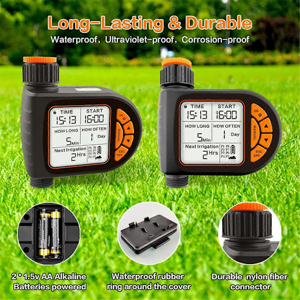 Ny LCD-skjerm Vann Timer Hjem Hage Vanning Regnvann Timer