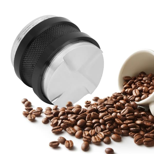 58 mm justerbar kaffetamper i aluminium med dobbelthode for pulverhjelpemiddel