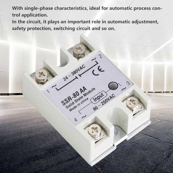 80A Yksivaiheinen Solid State Relekytkinmoduuli SSR-80AA 80-250VAC