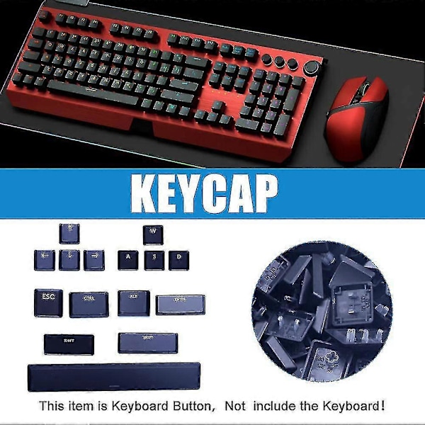 Erstatningstaster for Logitech G815 G915 RGB Mekanisk Gaming Tastatur Zekai WASD