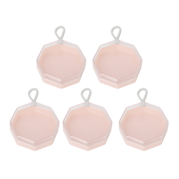 5 Stk Powder Puff Opbevaringsboks Etui Bærbar Organizer Container Transparent plastik