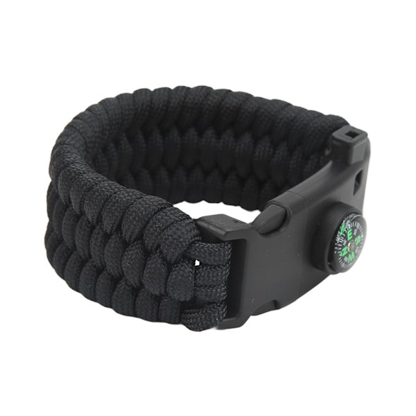 Paracord Survival Bracelet - Monitoiminen retkeilyyn tarkoitettu selviytymisranneke, jossa on kannettava kompassi, piikivi ja 3-säikeinen punos L