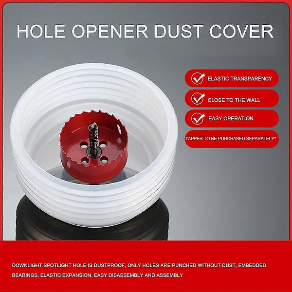 Hålsågsdammskydd kompatibelt med downlight spotlight borr dammuppsamlare elektrisk hammarborr verktygstillbehör dammtätt, 125mm