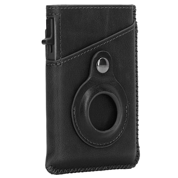 Korthållare PU Slim Minimalistisk RFID-blockerande aluminiumlegering Multifunktionell liten lokaliseringshållare Plånbok för män Gåvor Svart