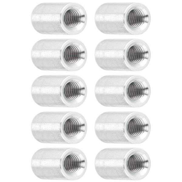 10 stk. runde afstandspille i aluminiumlegering med hun-gevind, søjleforbindelsesafstandsstykke M4x0,7mm, længde 10mm