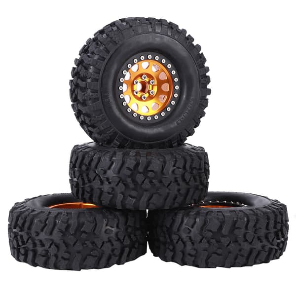 4st RC Universal Crawler Gummidäck Metallfälg RC Biltillbehör