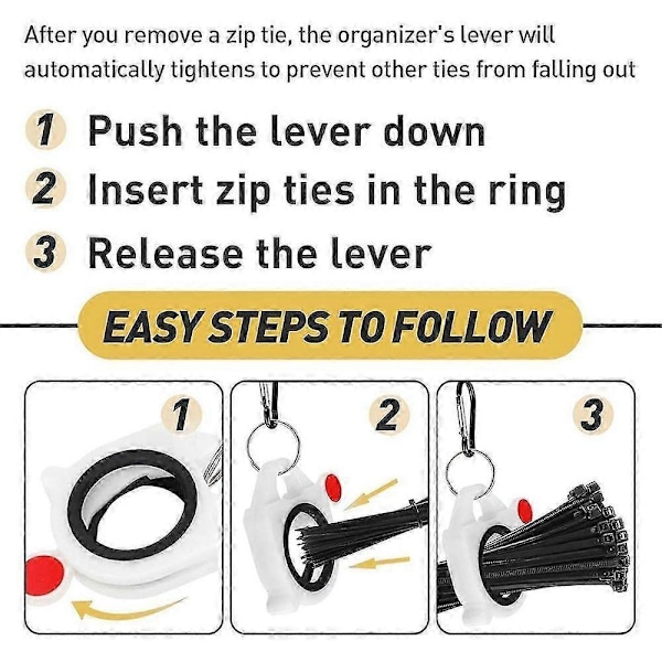 Zip Tie Organizer Kabelbinder Organizer Holder Selvlysende Stærk Effektiv Løsning 4 stk