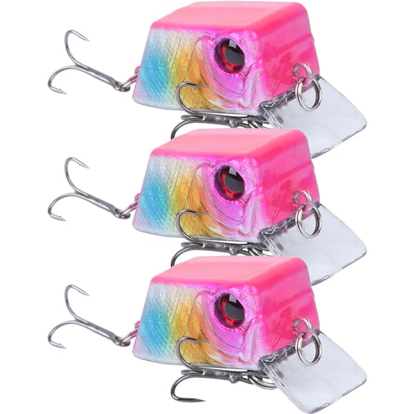 3 stk Cube Mini Agns Fiske Kunstfiske Agns Fiskeutstyr med Skarpe Kroker 4#