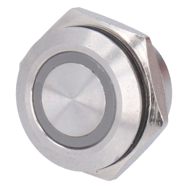 5 kpl Momentary Push Button Switch Metal Auto Reset Ultra Thin Vedenpitävä LED 16mmAC220V Keltainen