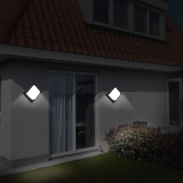 Vattentät Modern LED Utomhus Vägglampa - Fyrkantig Kallvit Aluminium och Akryl LED Vägglampa