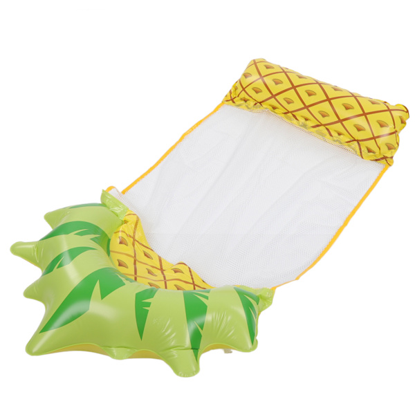 Vattenhängmatta Flytande Solstol Ananas Fruktmönster Fällbar Multifunktionell Uppblåsbar Flytande Solstol för Strandpool