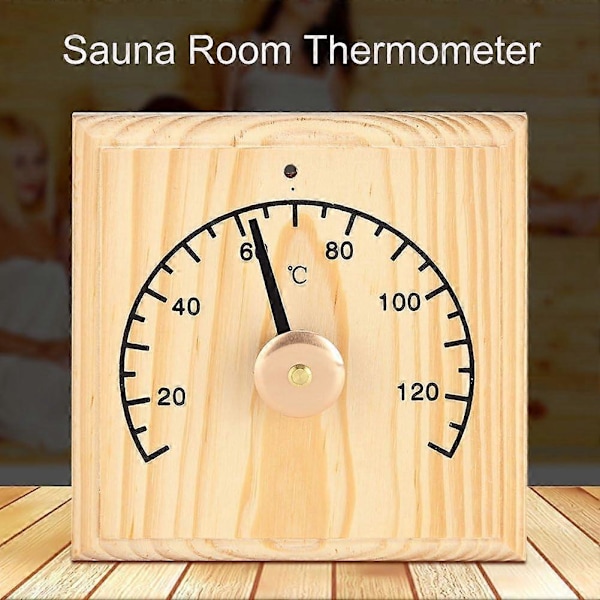 Bastutermometer, 0~140 Basturumstermometer Trä Inomhus Termometer Temperaturvisning för Väggmonterat Basturum