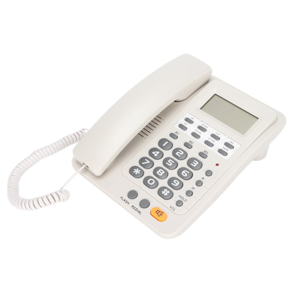 KXT6009CID Bordtelefon med ledning til fastnet med funktion til opkalds-id-visning til hjemmekontoret (hvid)