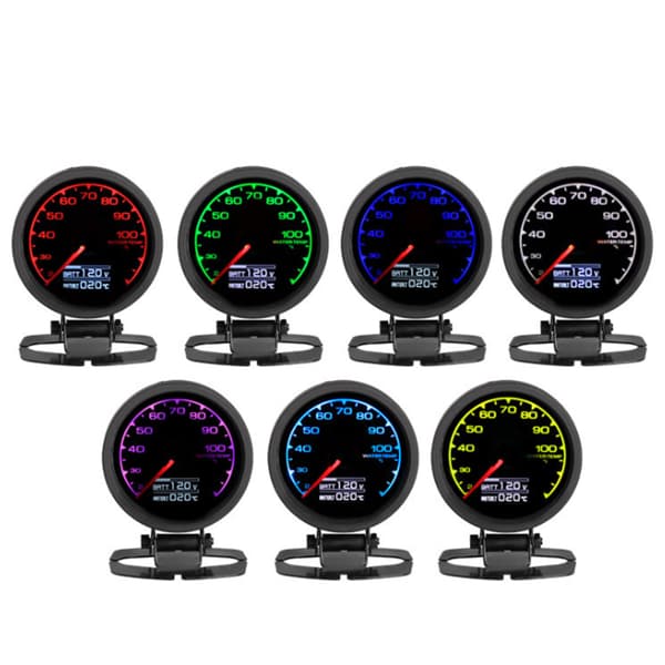 Auto Bil 2.5in Digital Turbo Boost Måler 12V 7 Farver Baggrundsbelysning Universal