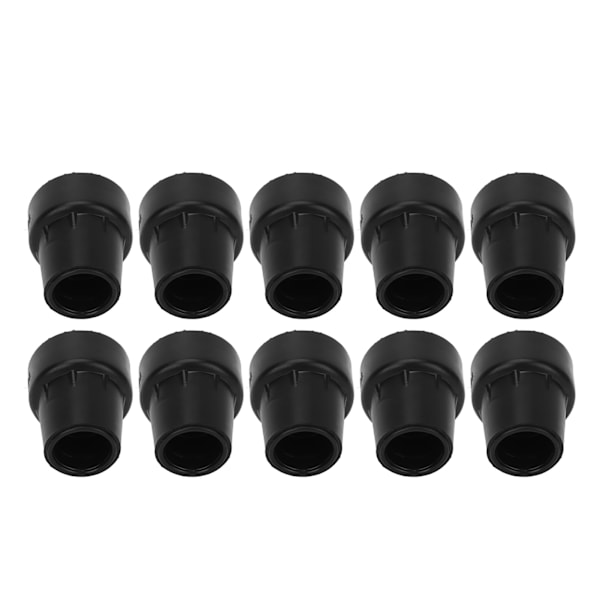 10 stk. Krykkespids Gummi 19 mm Indvendig diameter Skridningsmodstand Universal Heavy Duty Walking Cane Tip Sort