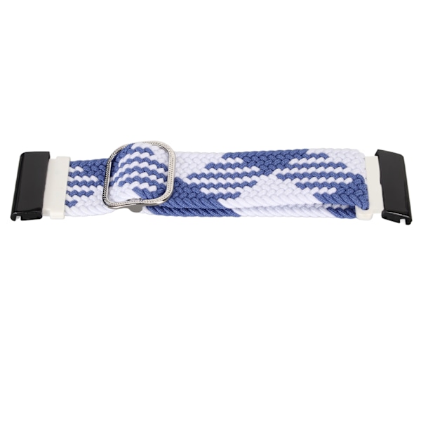Nylon klockbytesrem Elastisk andningsbar vävd justerbar 26 mm spänne klockarmband för Vertix 2 Blå Vit