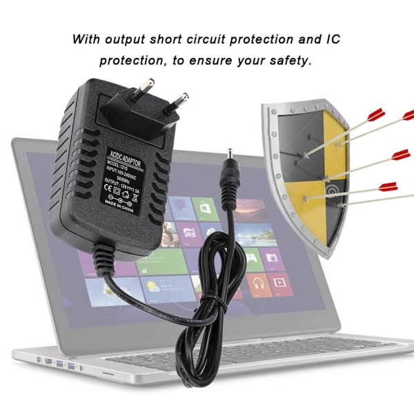 12V 1,5A tabletopladeradapter til Acer Iconia Tab A500 A501 A200 A100 A101(EU-stik 100-240V)