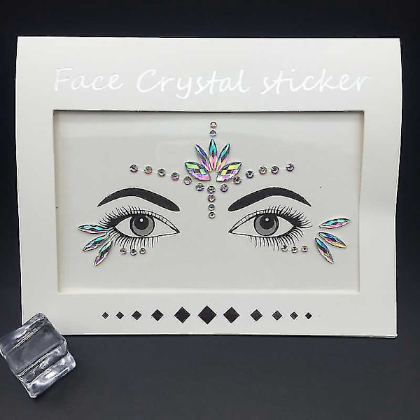 Rhinestone-ansiktsstensklistremerkesett for fester og festivaler