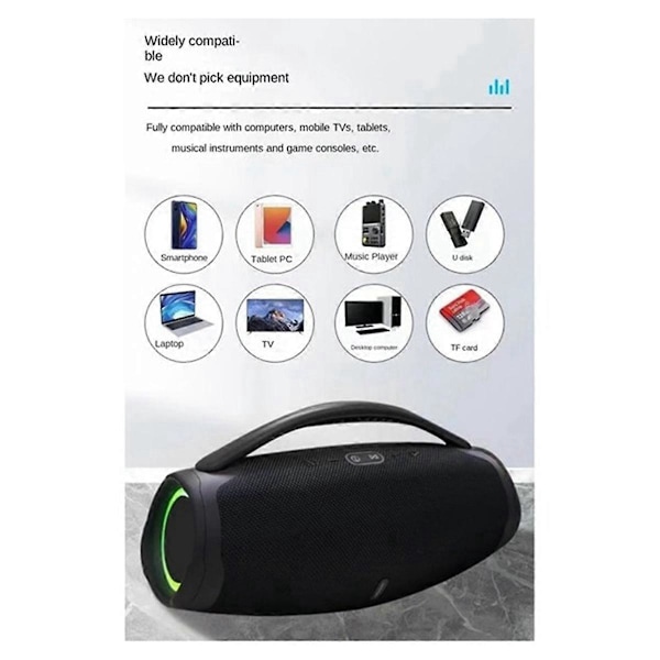 RGB Färgljus Trådlös Subwoofer 360 Stereo Surround TWS Högtalare