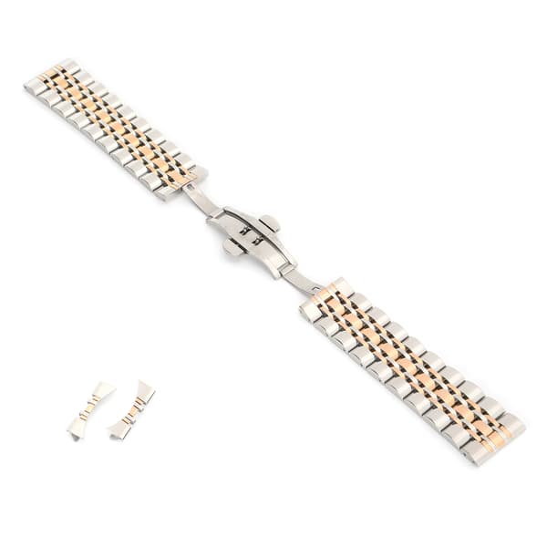 24 mm urrem i rustfrit stål Udskiftning af urrem Tilbehør til urmager Rose Gold