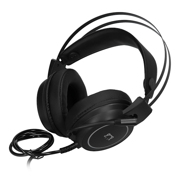 Hodemontert Gaming Headset 50mm Høyttalerenhet Stereo 360° All Round Pointing Bøybar ØretelefonSvart