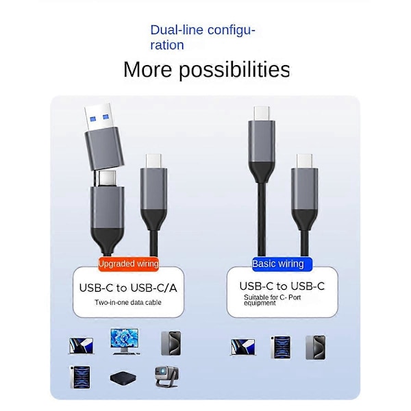 M.2 NVMe SATA SSD Kabinett USB 10Gbps til USB Adapter, A