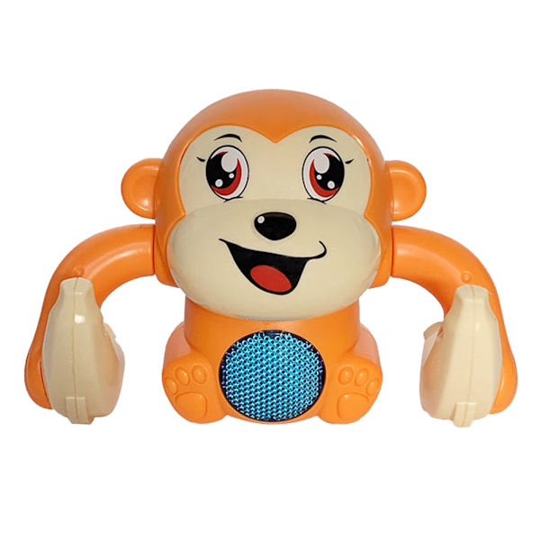 Elektrisk flip og hode ape leker sensorisk utviklingsmessig tumling krypende ape baby leketøy med lys og musikk oransje