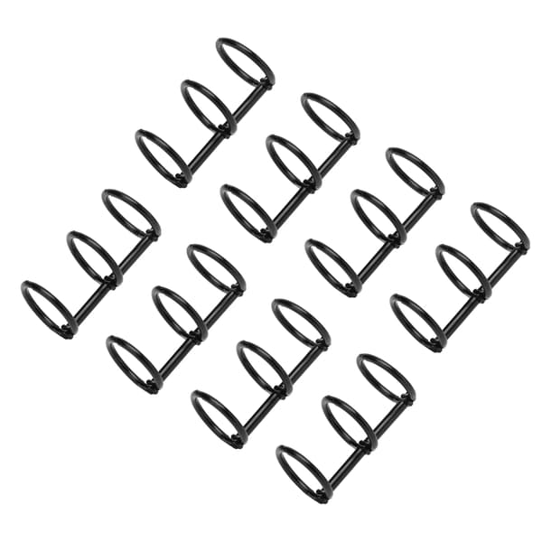 Ringbindsringe Genanvendelige 3-huls galvaniserede metal DIY håndkonto papir løsbladede ringbindsringe Sort