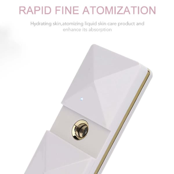 Bærbar USB Nano Handy Mist Spray Luftfugter Ansigtsfugtighed Atomiseringssprøjte Hvid