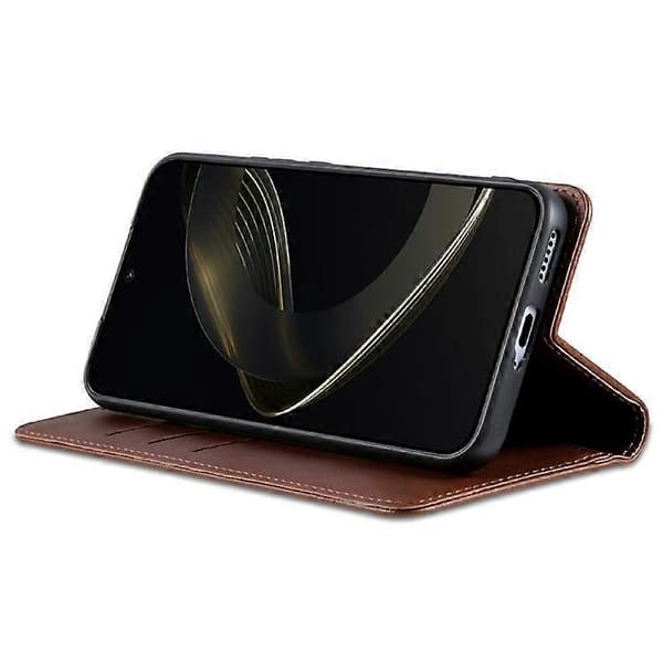 AZNS Compatible Case for Samsung Galaxy A56 5G, PU Leather Wallet Case with Cowhide Texture Espresso