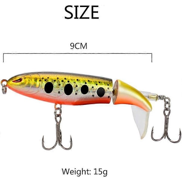2025 Lämpligt 5-pack Fiske Lure Set 10cm 15g Fiskekrok Roterande Svans Fiskeredskap Bete för Sötvatten Saltvatten Karp Abborre Gädda, etc