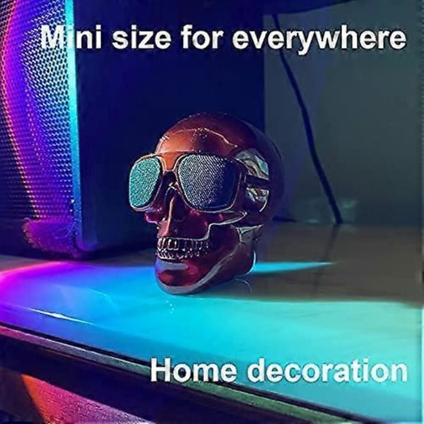 Henkilökohtainen pieni pääkallo langaton Bluetooth-kaiutin, kannettava mini-kaiutin bassostereo yhteensopiva soitin koriste ainutlaatuinen lahja juhliin (valkoinen)