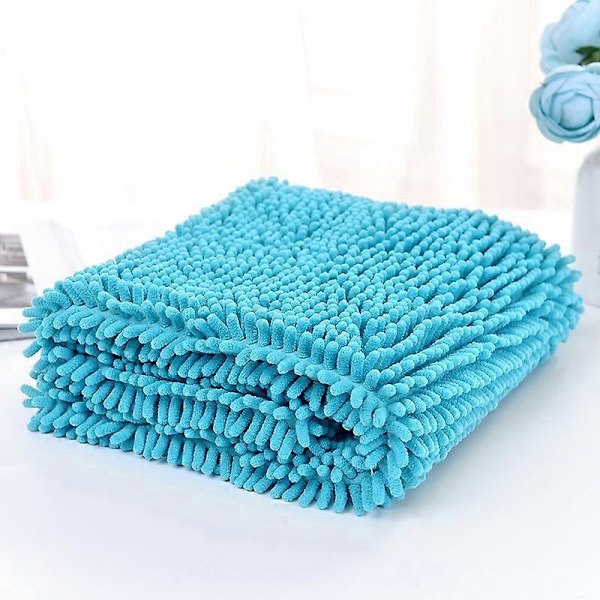 Skridsikkert bademåtte med lange luv i mikrofiber chenille 35X60 cm, maskinvaskbart gulvtæppe med blød vandabsorberende mikrofiber chenille