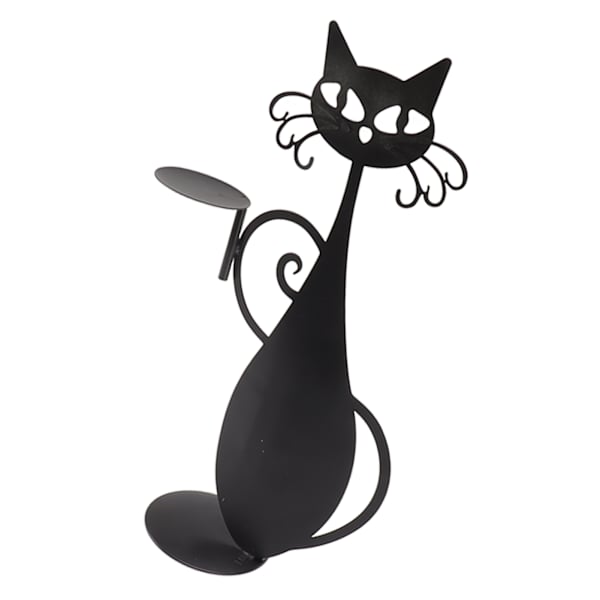 Hemdekorationsljusstake Hållbar Katt Ljusstake Dekorativ Ljusstakehållare för Heminredning Bröllopsmiddag Fest Katt Serverar En Rätt
