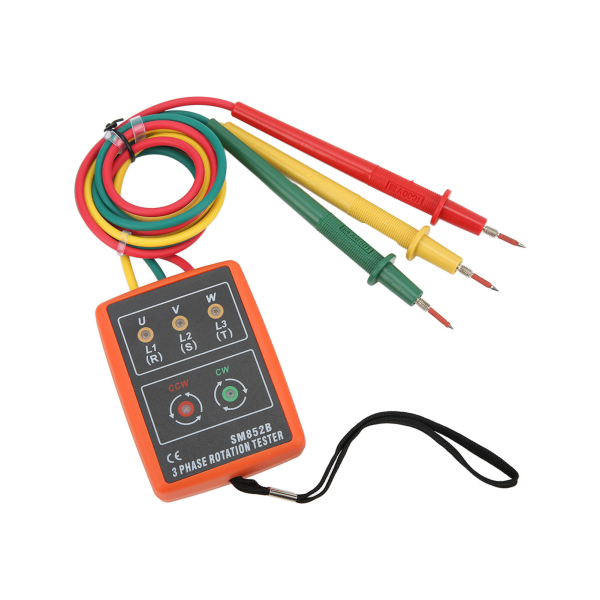 SM852B 3-fas rotationstestare Digital 3-fas rotationsmätare Bärbar och brett utbud för eltestning AC 60~600V