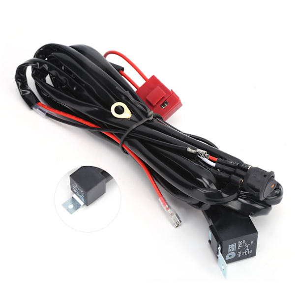 2m ledningsnet med DT-interface vandafvisende sort til LED-bilspotlights 40A 12V
