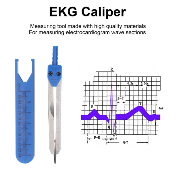 1kpl EKG-satulat ruostumatonta terästä 0–2,4 tuuman viivain piirustusjakajan mittaustyökalu hoitosiniseen blue