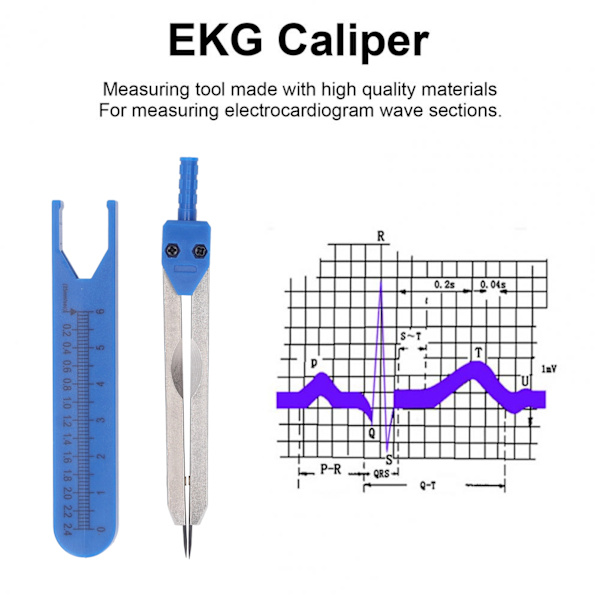 1kpl EKG-satulat ruostumatonta terästä 0–2,4 tuuman viivain piirustusjakajan mittaustyökalu hoitosiniseen blue