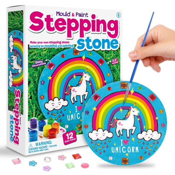 Stepping Stone Målningsset med Form Gips Konst och Hantverk Set DIY Leksaker Present till Barn Pojkar Flickor