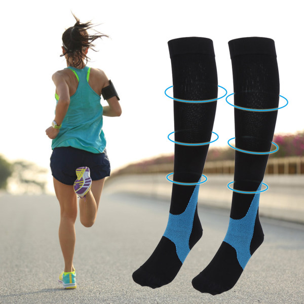 Outdoor Sports Gradient Function Kompressiosukat Sukat Pohkeen hiha pyöräilymaratoniin (Motif X vert foncé L)
