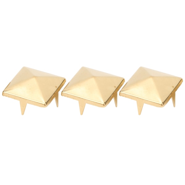 100 st fyrkantiga pyramidpunknitar 4 klor metallnitar för armband kläder skor handväska guld 15 mm