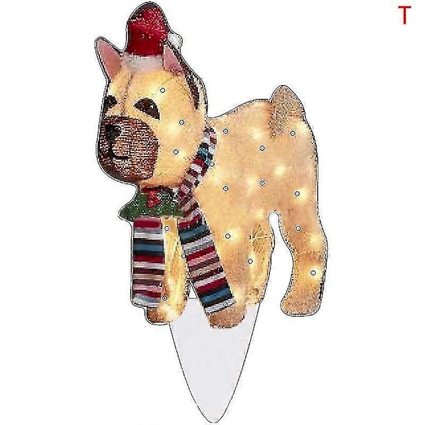 Juldekorationer Utomhus Lysande Djur, hund, rådjur, jultomte utomhus T