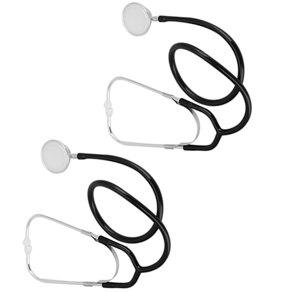 2 sett dobbelthodet stetoskop for lege sykepleier veterinær student helsetjenesteutstyr svart