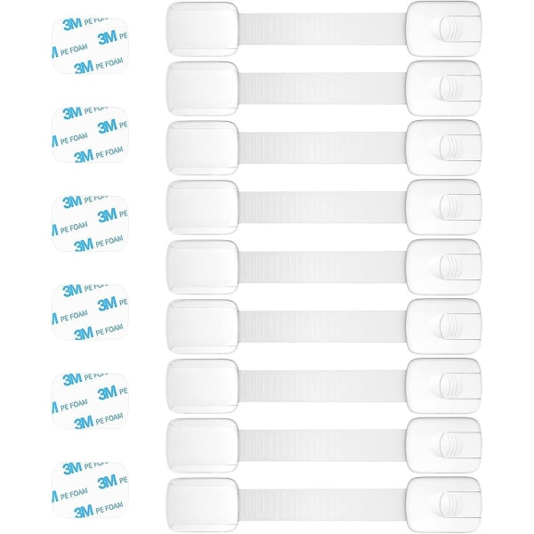 9 pakkauksessa säädettävät lasten turvalukot 3M-liimalla - baby, vaatekaapin ja kaapin lukot