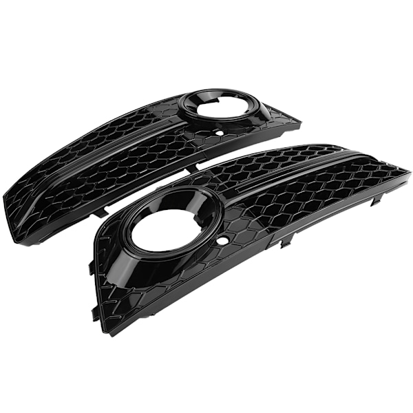 2 stk. til RS4 Style Blanke Sorte Frontkofanger Tåge Lygte Gitre til Audi A4 B8 2009-2012