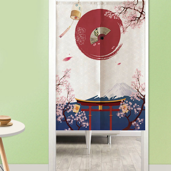 Japansk stil halv gardin för barnrum, sovrum, kök, butik, restaurang, dörr, 85*120cm